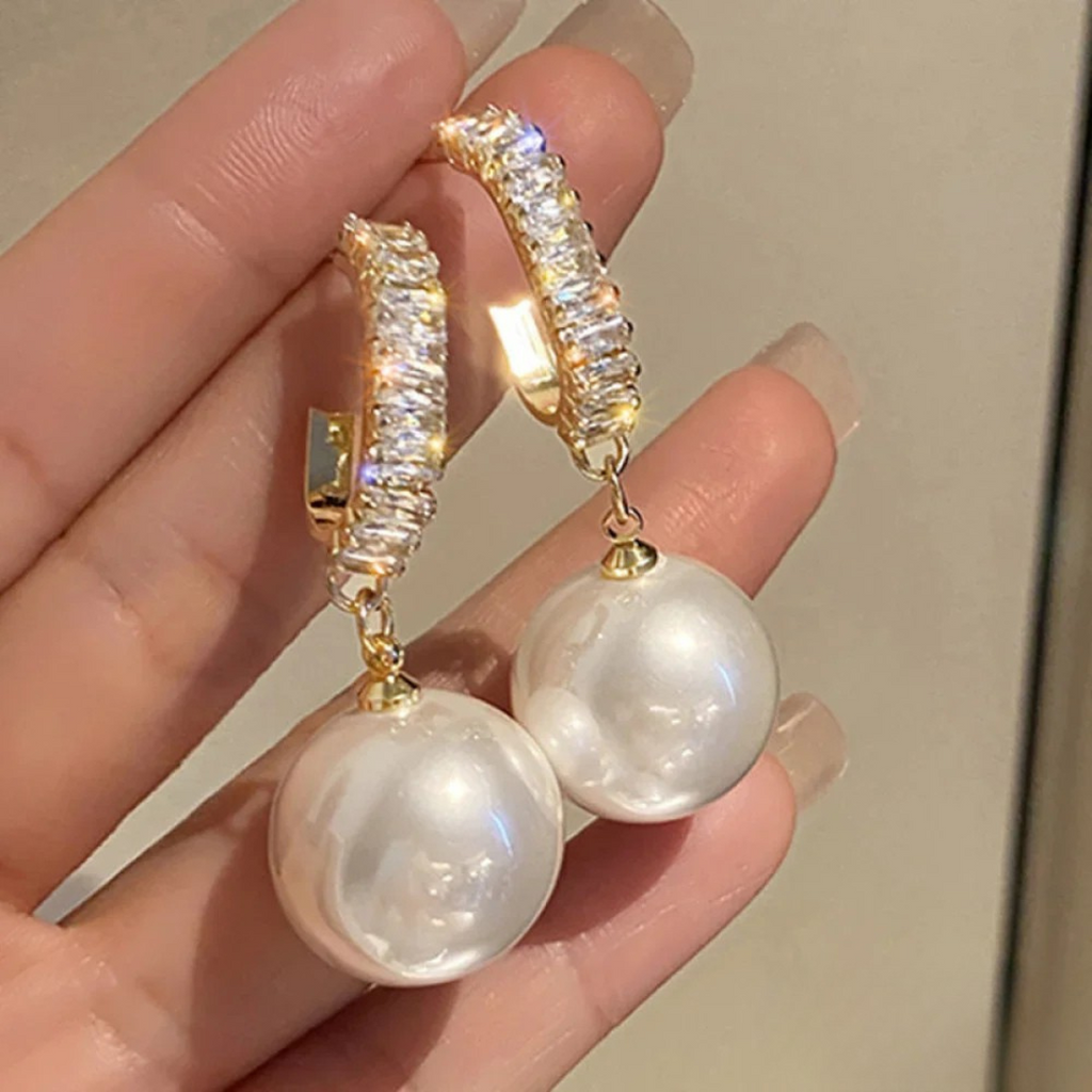 Chic Pearl and CZ Earrings