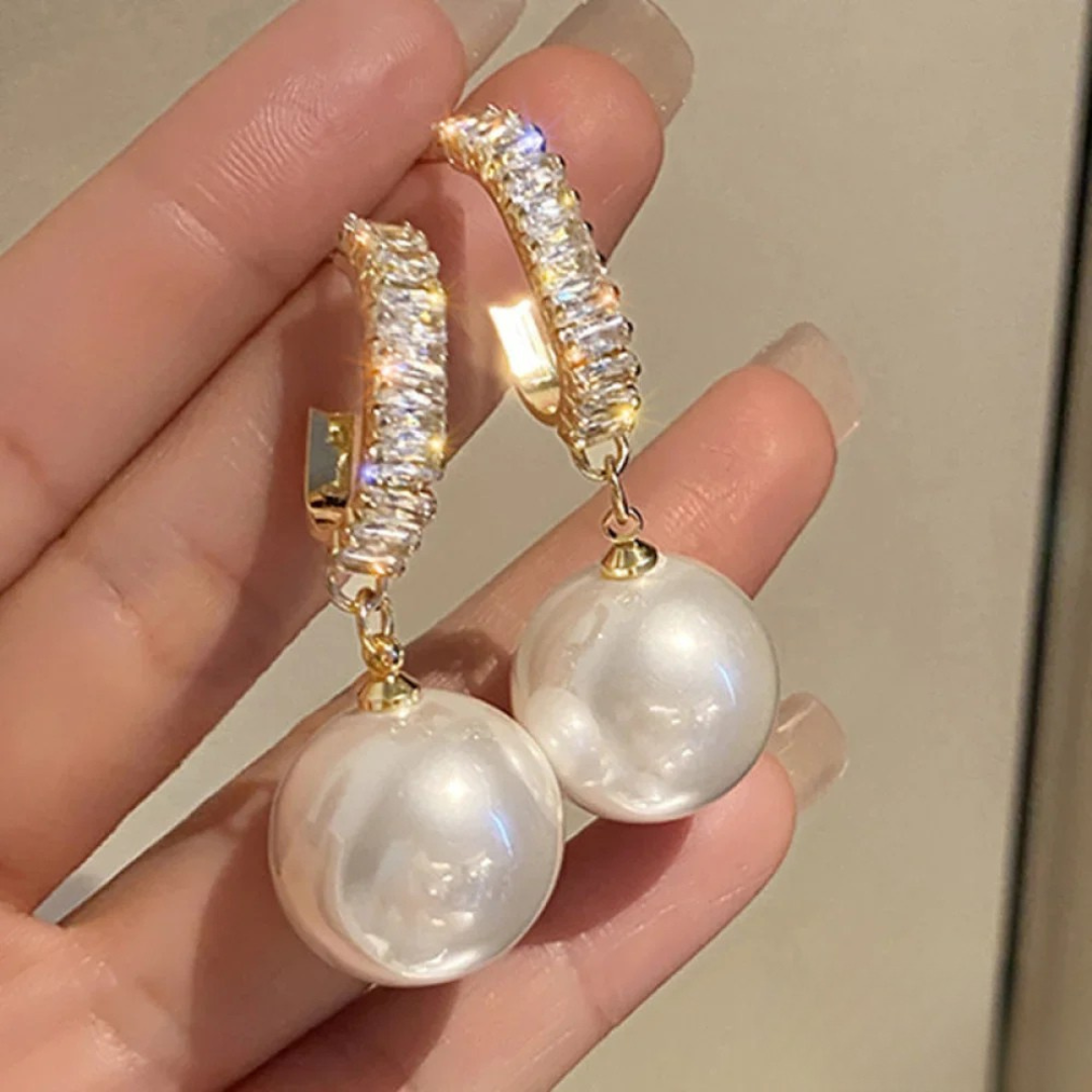Chic Pearl and CZ Earrings