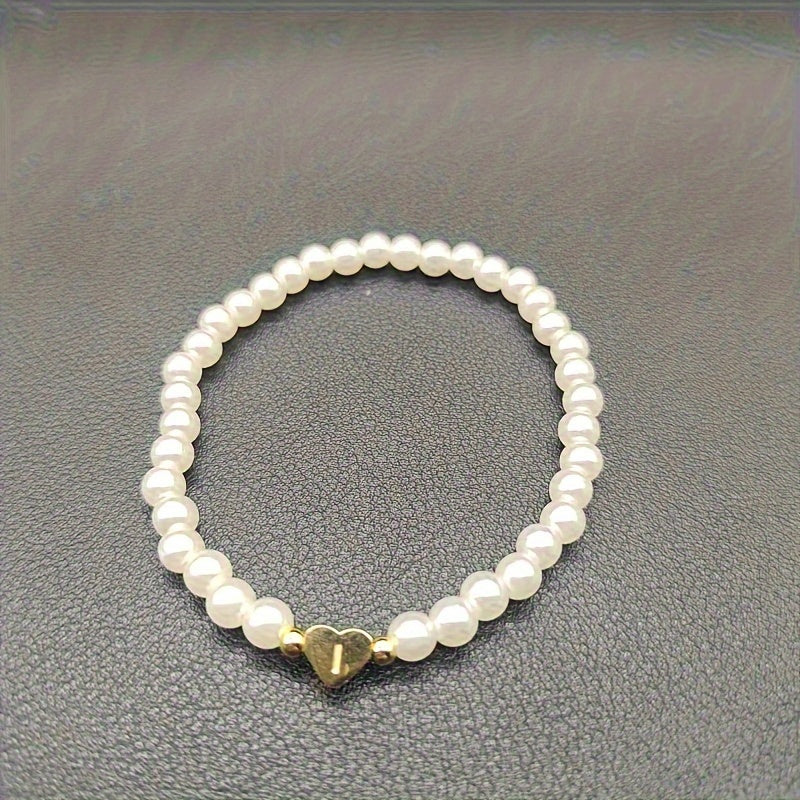 Chic Heart Initial Bracelet (A–Z)