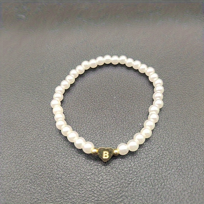 Chic Heart Initial Bracelet (A–Z)