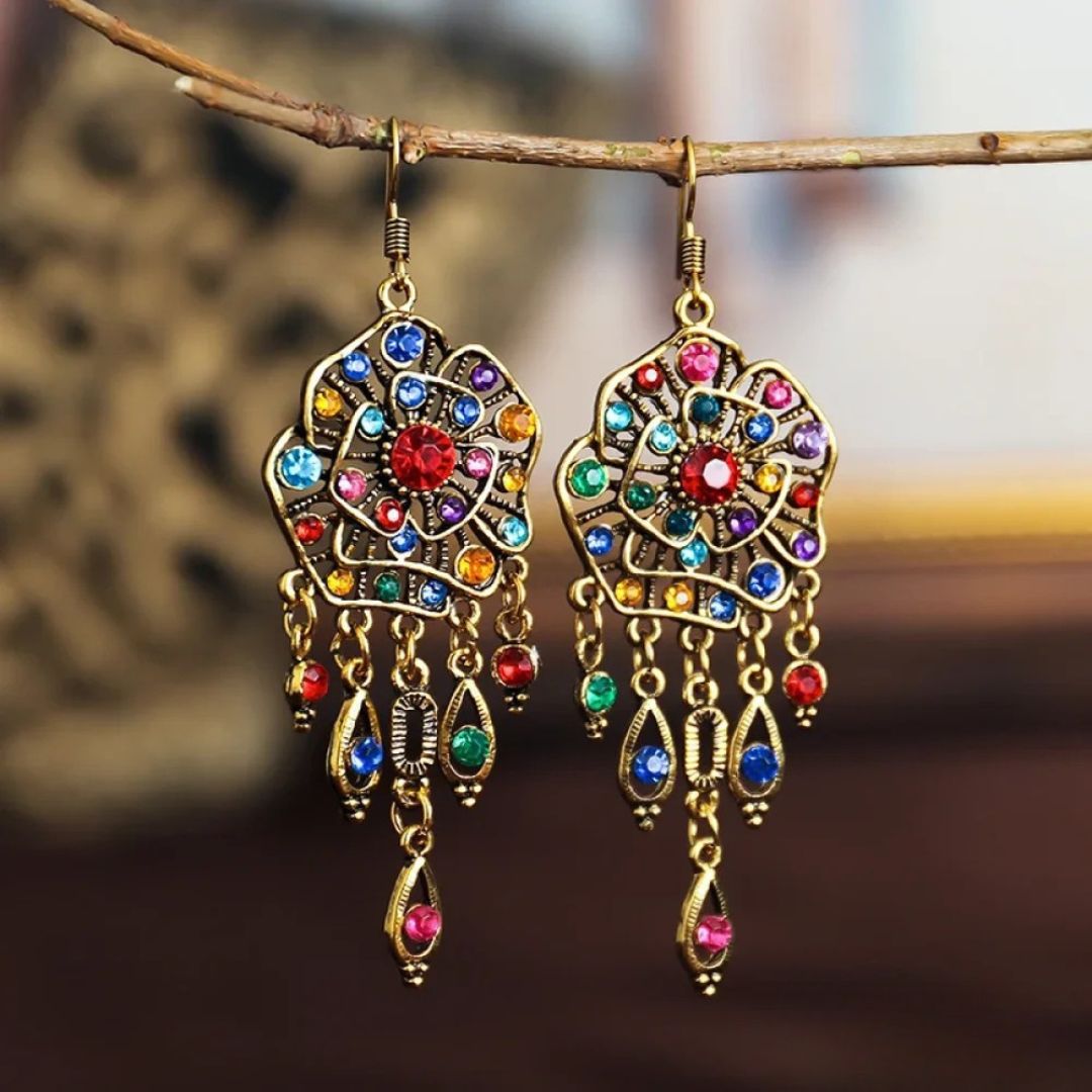 Vintage Multicolor Mandala Earrings