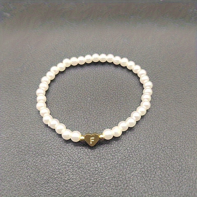 Chic Heart Initial Bracelet (A–Z)