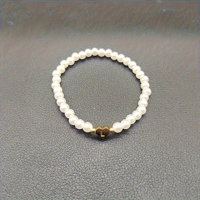 Chic Heart Initial Bracelet (A–Z)
