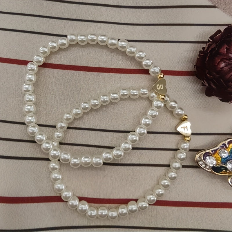 Chic Heart Initial Bracelet (A–Z)