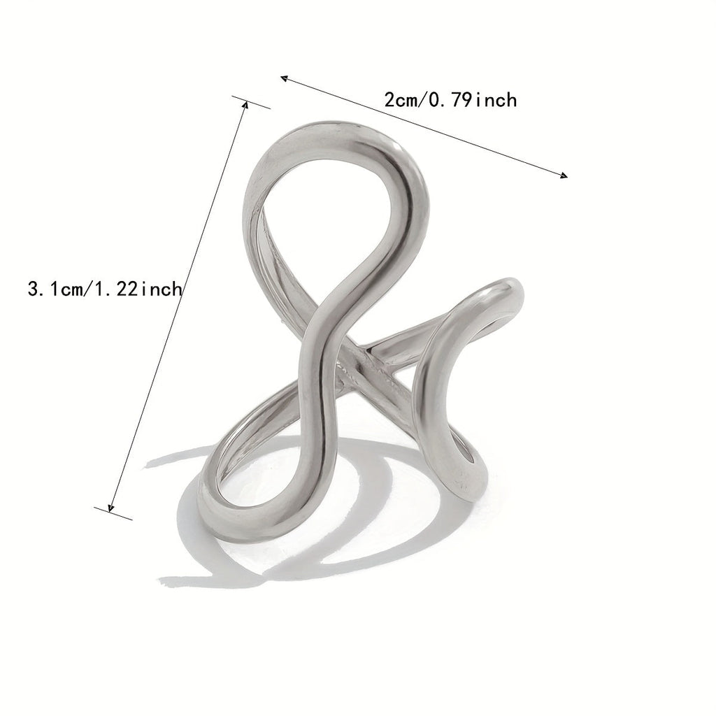 Chic Asymmetric Wave Ring