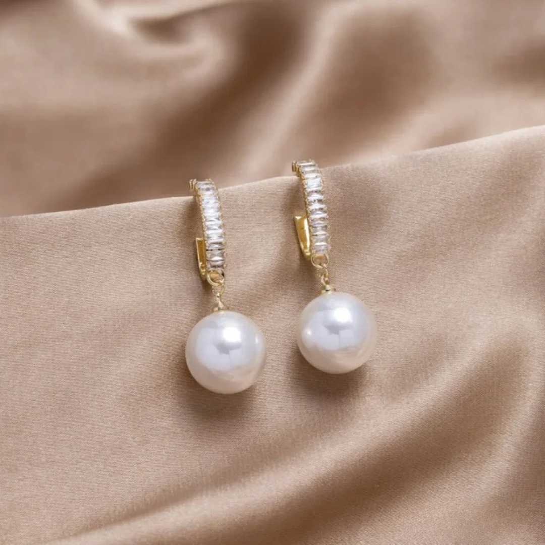 Chic Pearl and CZ Earrings