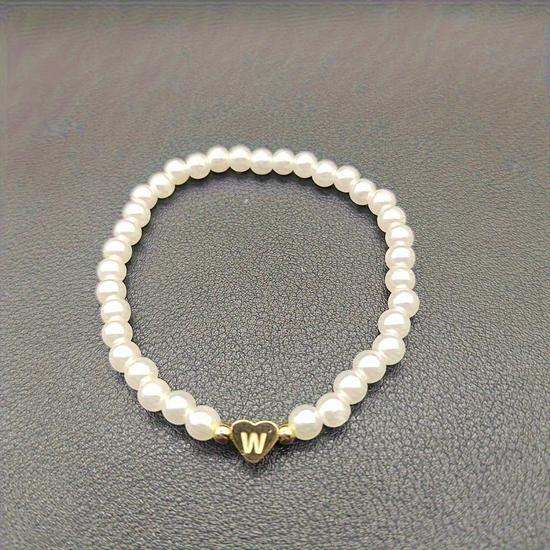 Chic Heart Initial Bracelet (A–Z)