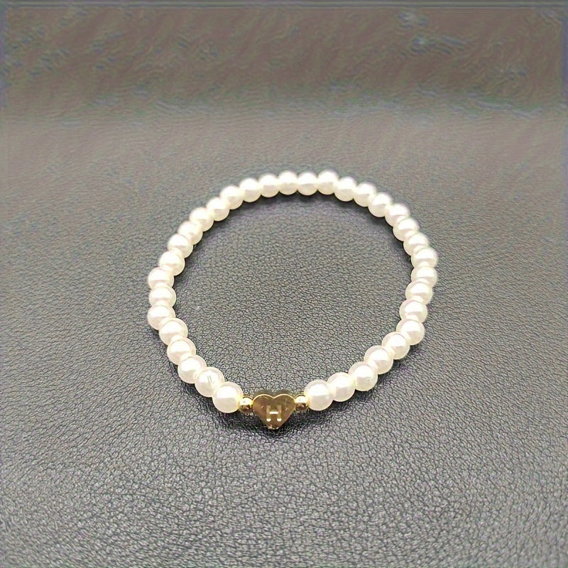 Chic Heart Initial Bracelet (A–Z)