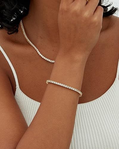 Gold Plated Moissanite Tennis Bracelet
