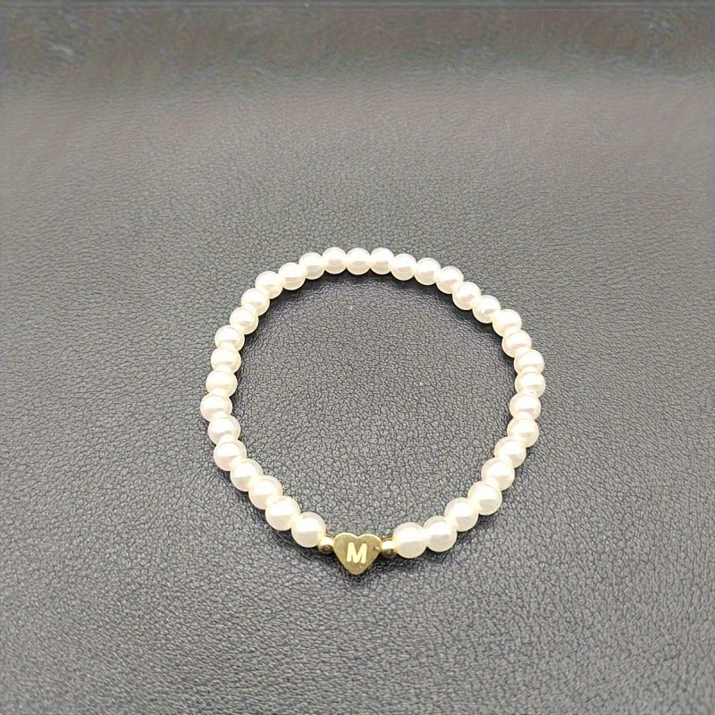 Chic Heart Initial Bracelet (A–Z)
