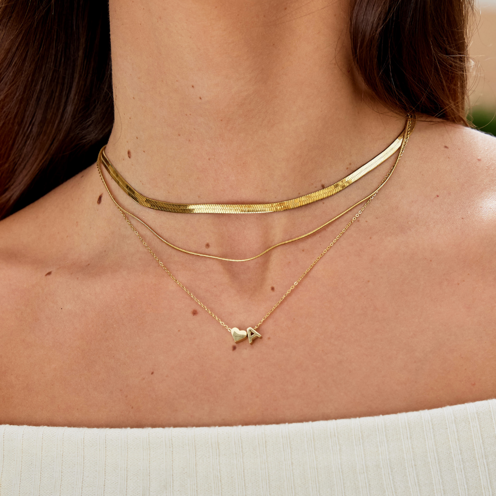 Timeless Heart Initial Necklace