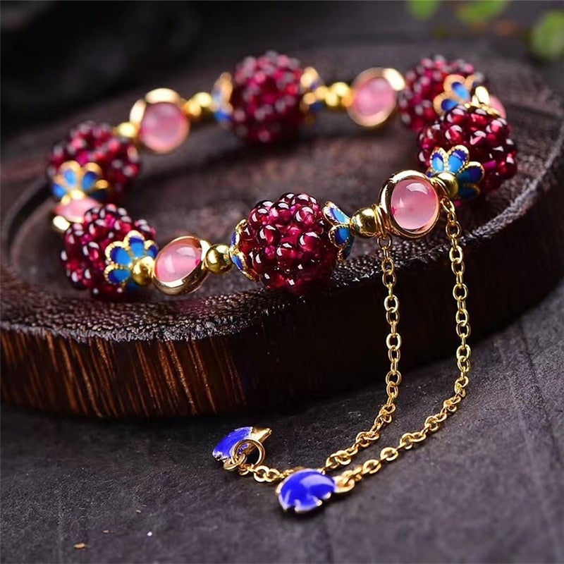 Berry Natural Stone Bracelet