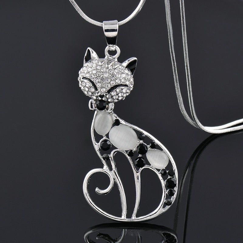 Sterling Silver Love Cats Necklace