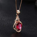 Elegant Gold and Red Crystal Necklace