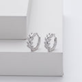 Sterling Silver Leaf Hoop Earrings