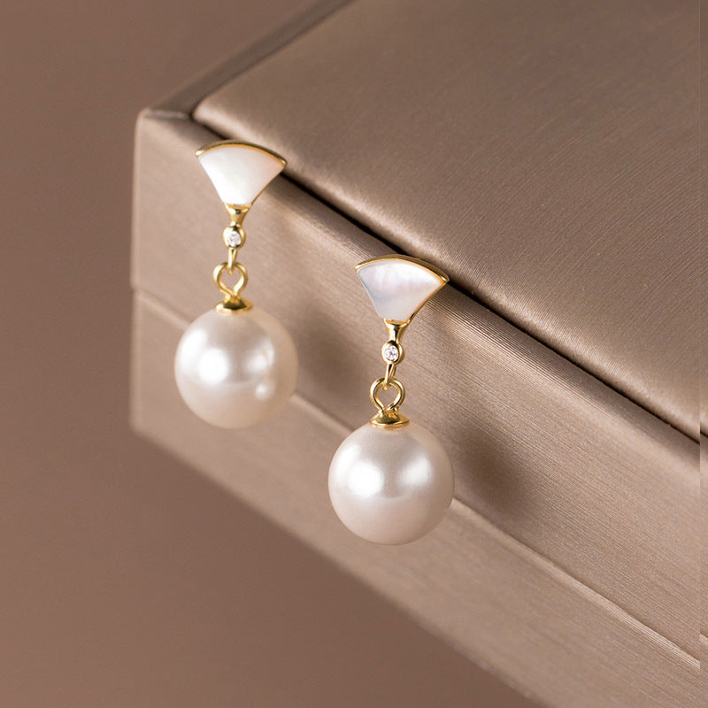 Chic Sterling Silver Pearl Earrings