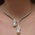Elegant Shimmering Sterling Silver Pearl Necklace