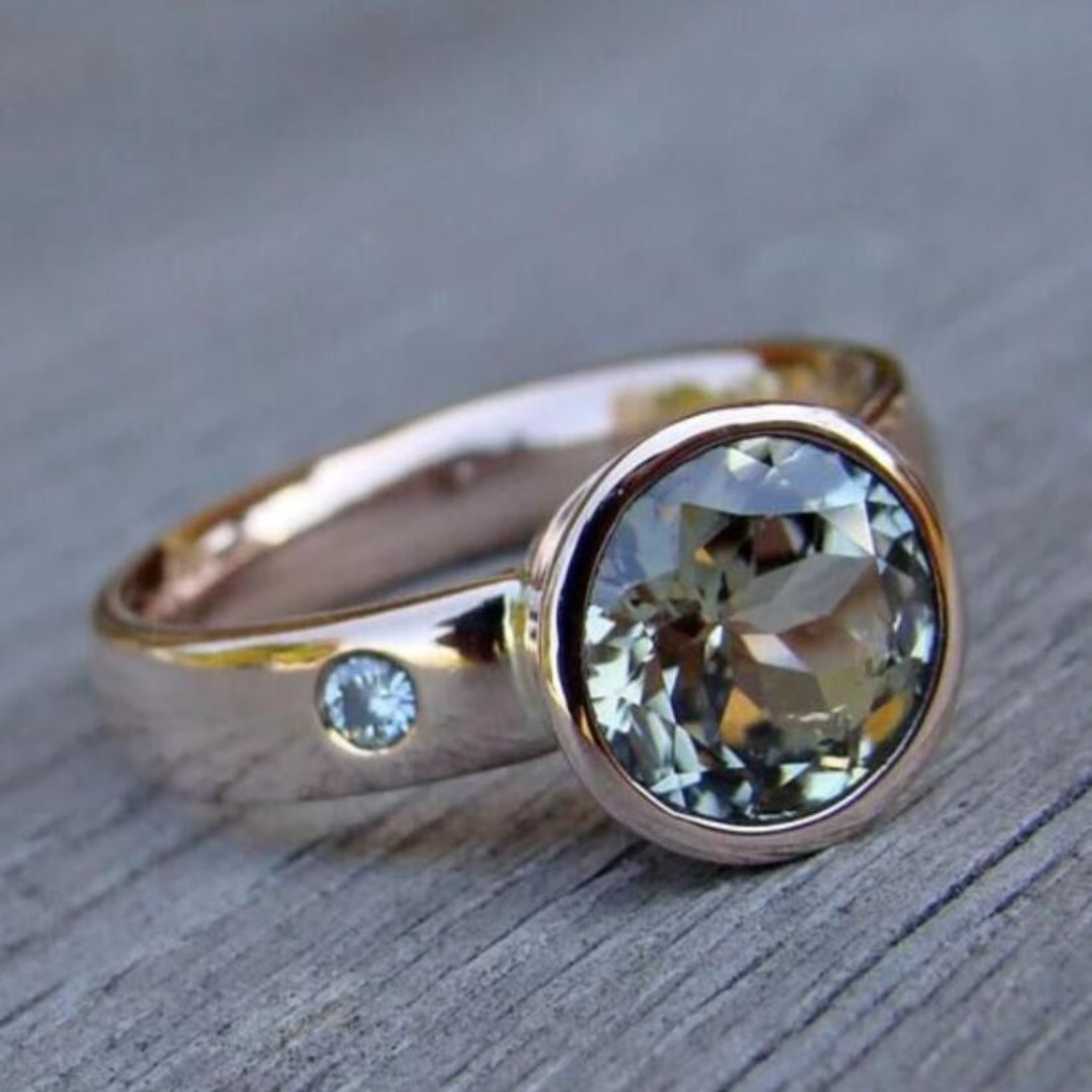 Vintage Forged Ring with Fine CZ