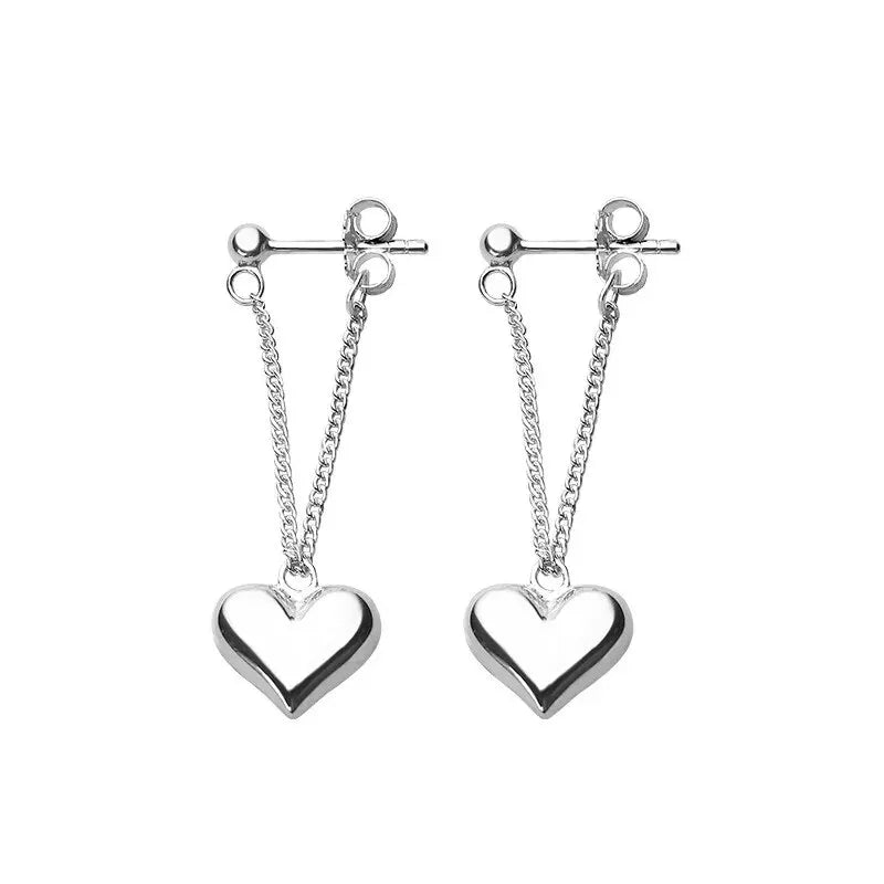 Vintage Geometric Heart Hoop Earrings