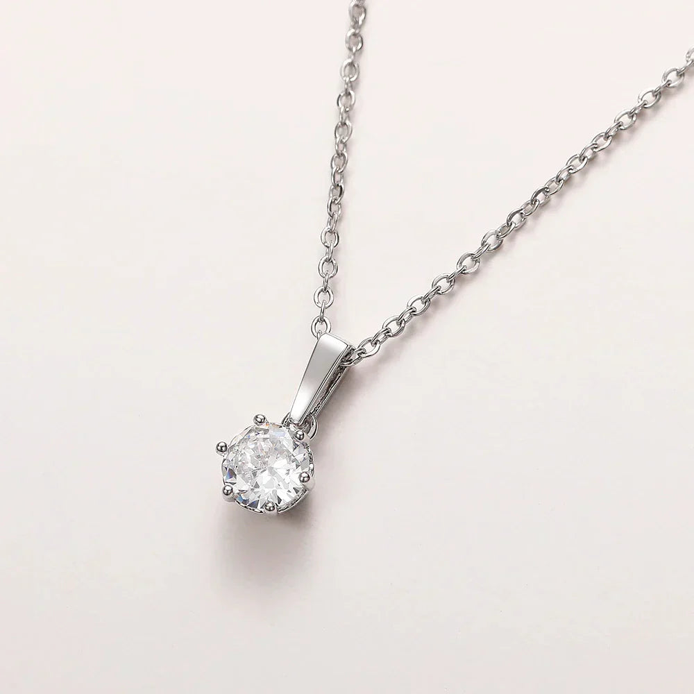 Classic Cubic Zirconia Pendant Necklace