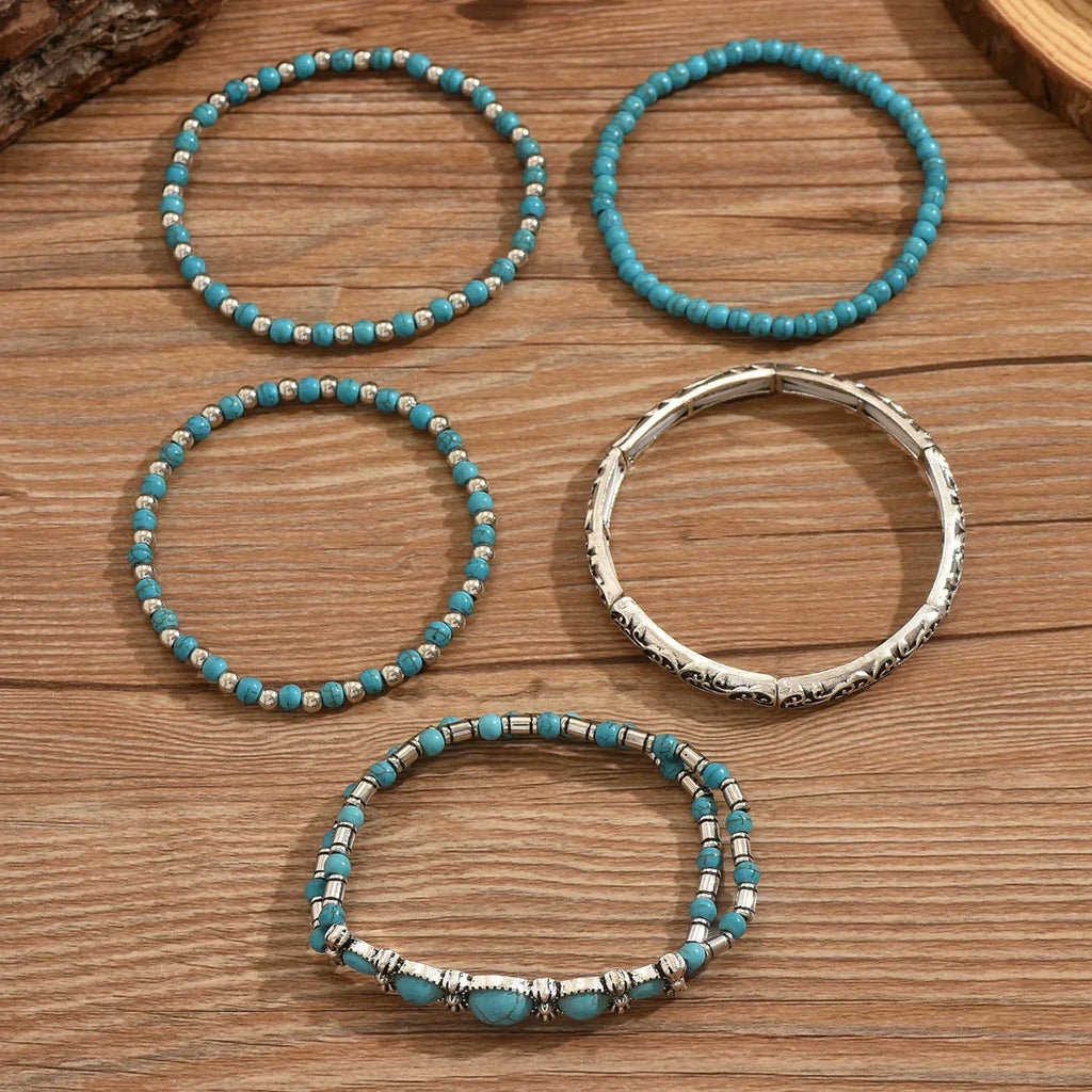 Boho Turquoise Beaded Bracelet Set