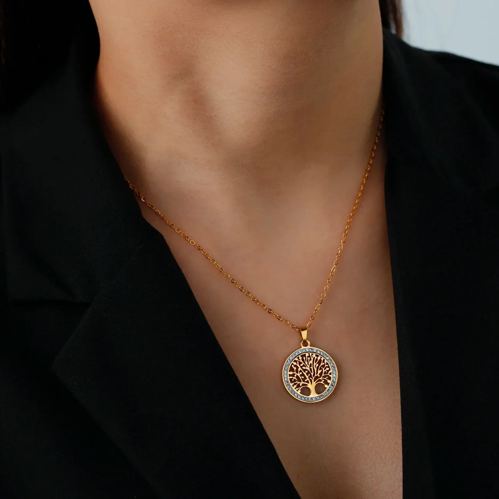 Luminous Tree of Life Round Pendant
