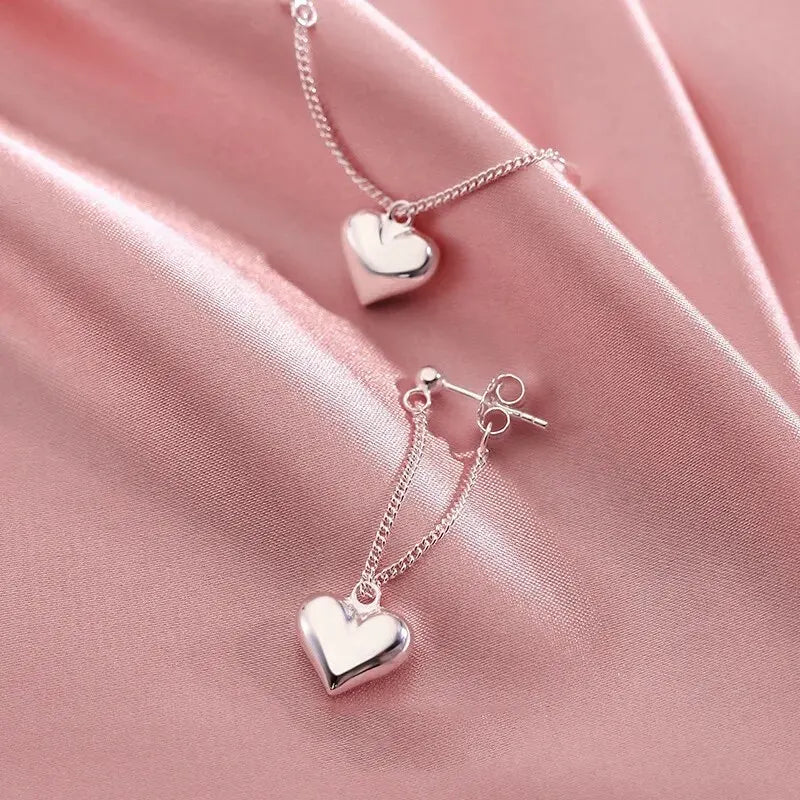 Vintage Geometric Heart Hoop Earrings