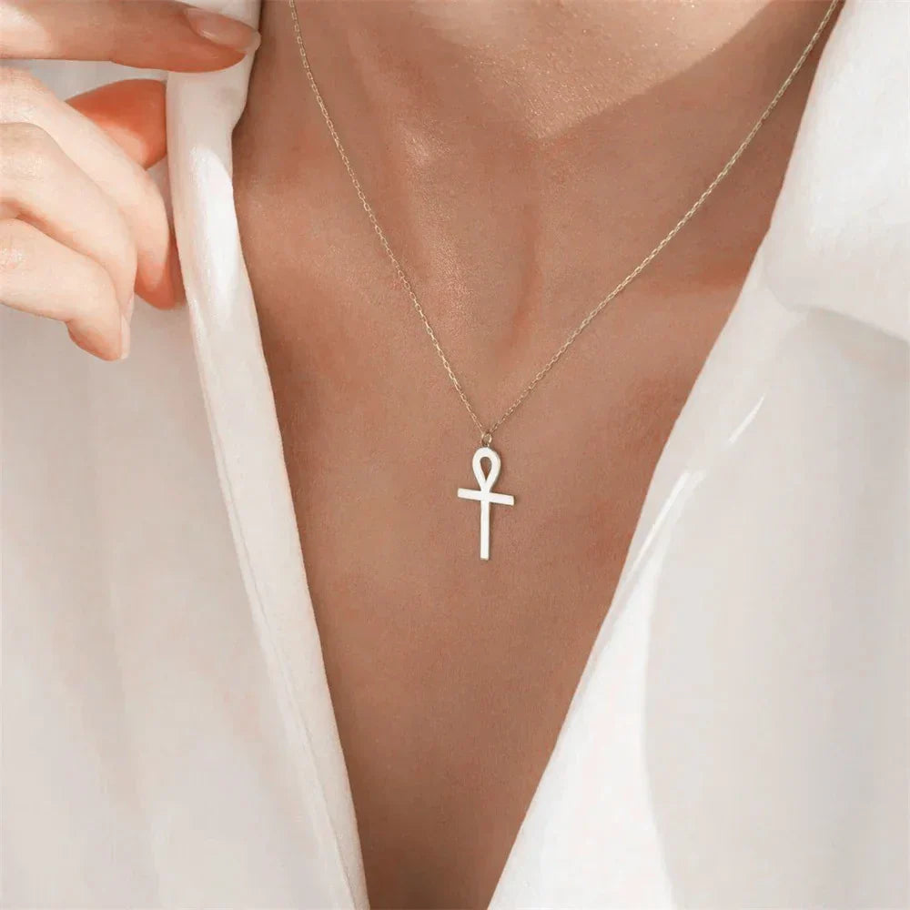 Gold Ankh Pendant Necklace