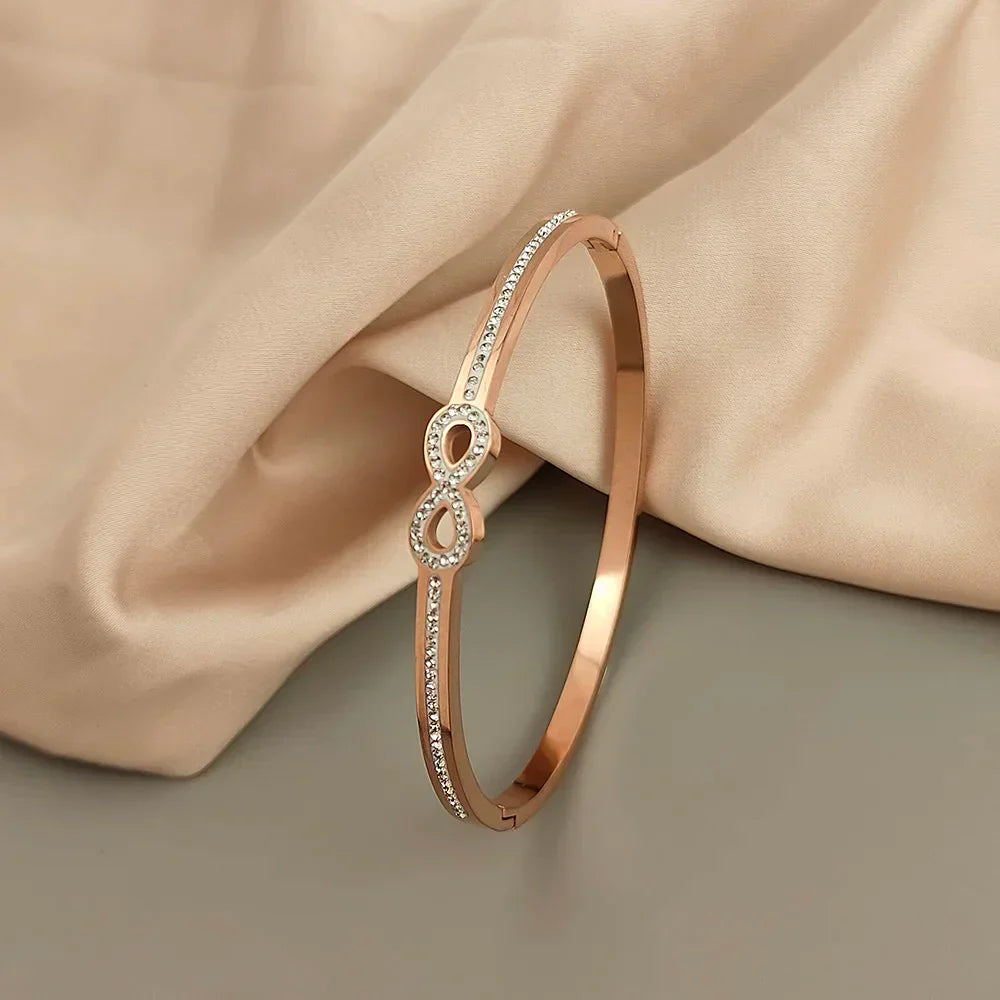 Infinity Crystal Bangle Bracelet