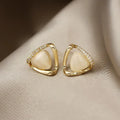 Sophisticated Triangle Opal Crystal Earrings