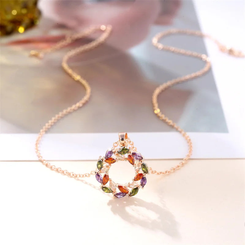 Luminous Rainbow Pendant Necklace