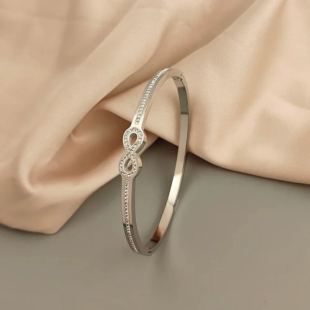 Infinity Crystal Bangle Bracelet