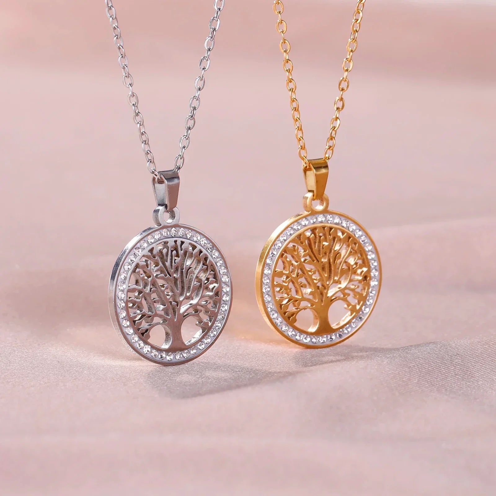 Luminous Tree of Life Round Pendant