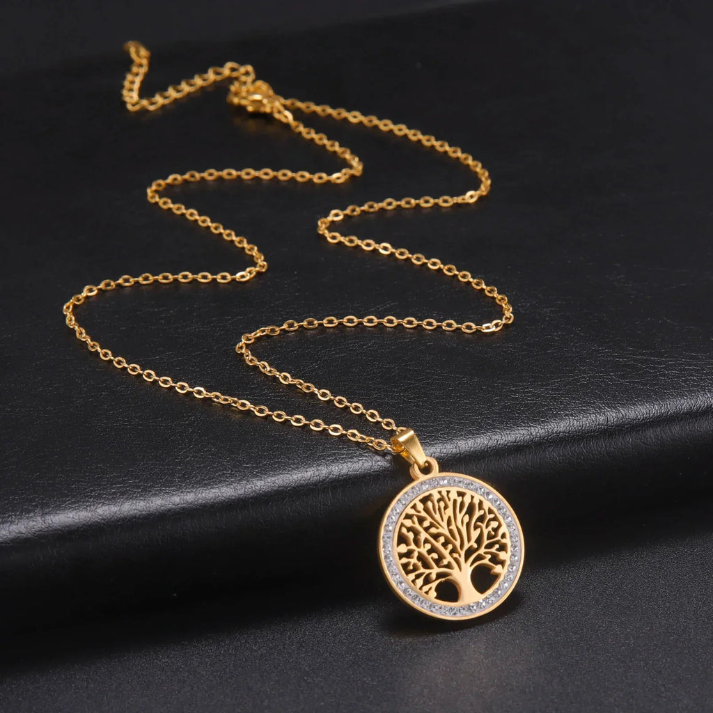 Luminous Tree of Life Round Pendant