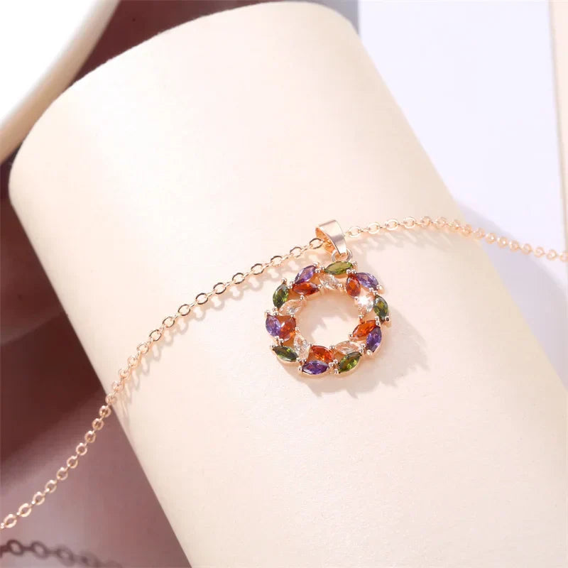 Luminous Rainbow Pendant Necklace