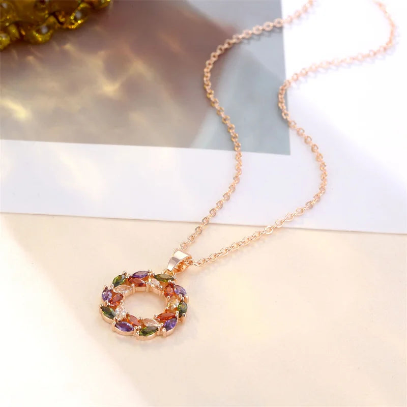 Luminous Rainbow Pendant Necklace