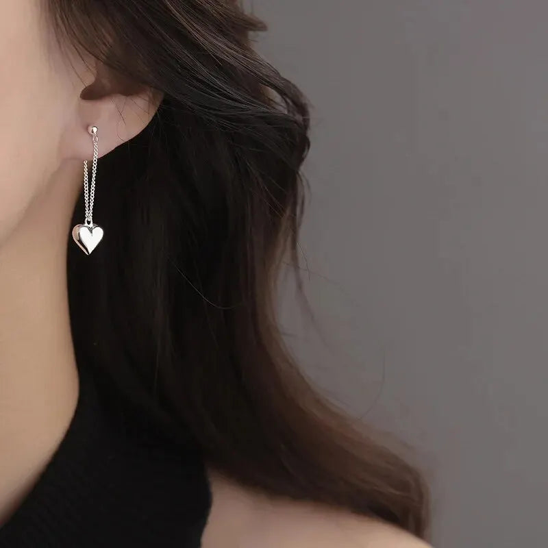 Vintage Geometric Heart Hoop Earrings