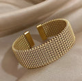 Elegant Woven Mesh Open Bracelet