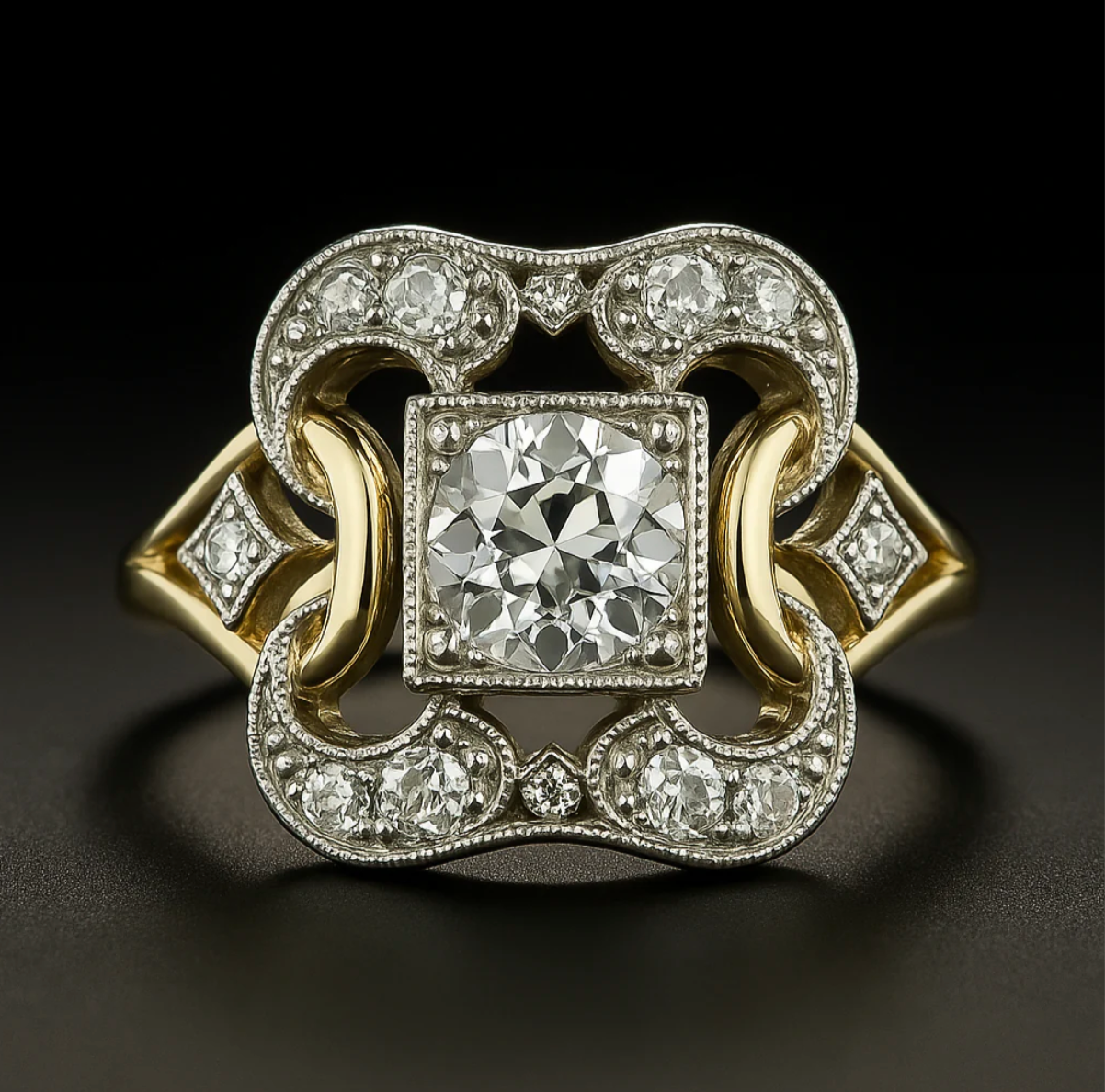 Classic Gold Ring with Vintage CZ