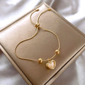 Peach Opal Heart Gold Plated Bracelet