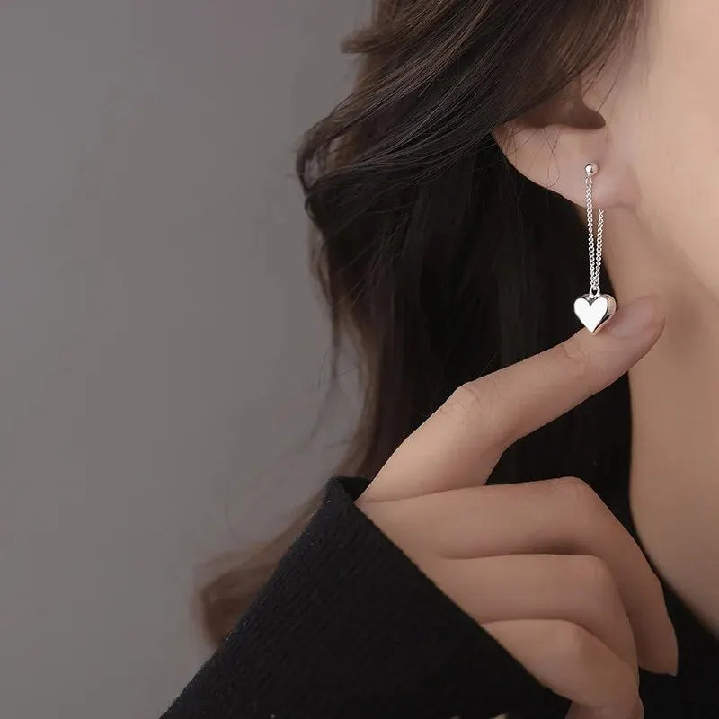 Vintage Geometric Heart Hoop Earrings
