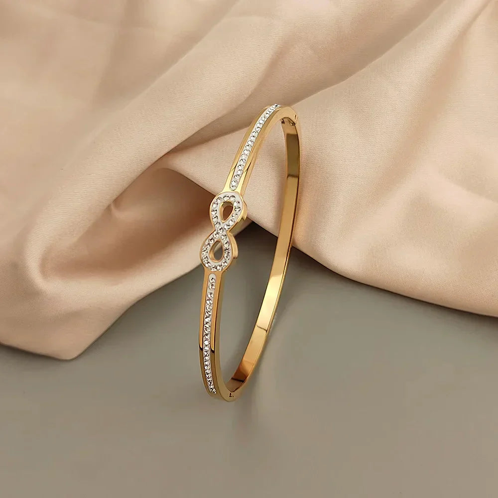 Infinity Crystal Bangle Bracelet