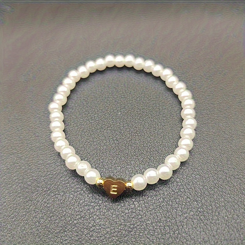 Chic Heart Initial Bracelet (A–Z)