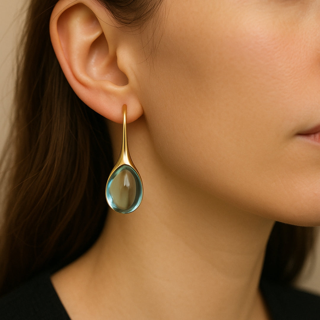 Crystal Drop Earrings in Gold and Silver