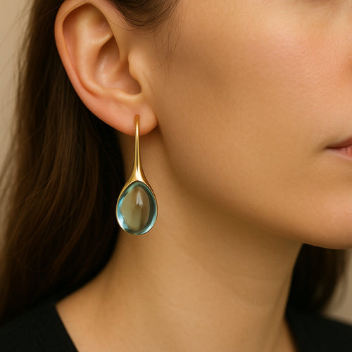 Crystal Drop Earrings in Gold and Silver