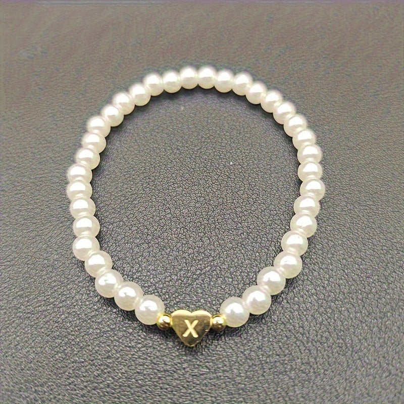 Chic Heart Initial Bracelet (A–Z)