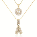 Moissanite Initial Necklace Set
