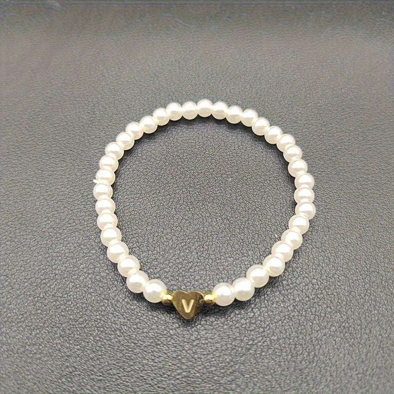 Chic Heart Initial Bracelet (A–Z)
