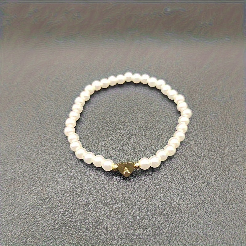 Chic Heart Initial Bracelet (A–Z)