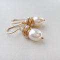 Vintage Pearl and Gold Thread Earrings